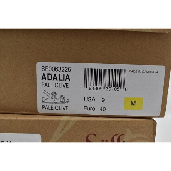 Sofft Womens Size 9 Adalia Olive Buckle Croc Embossed Suede Leather Sandals - Picture 13 of 13